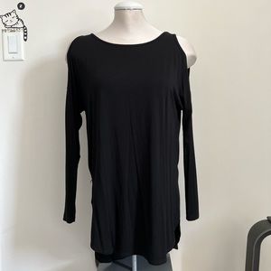 Bobeau part shoulder long sleeves long blouse